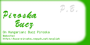 piroska bucz business card